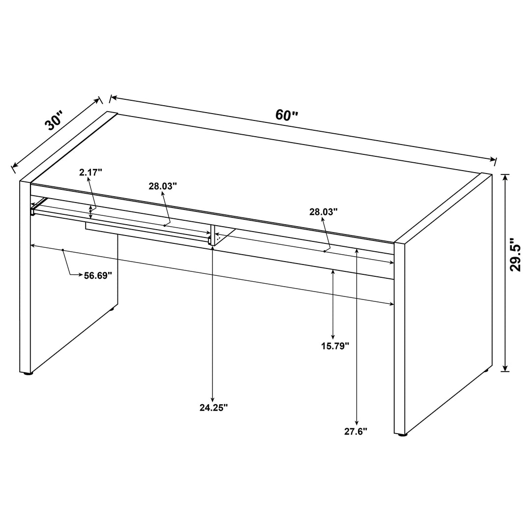 Skeena Computer Desk with Keyboard Drawer Cappuccino