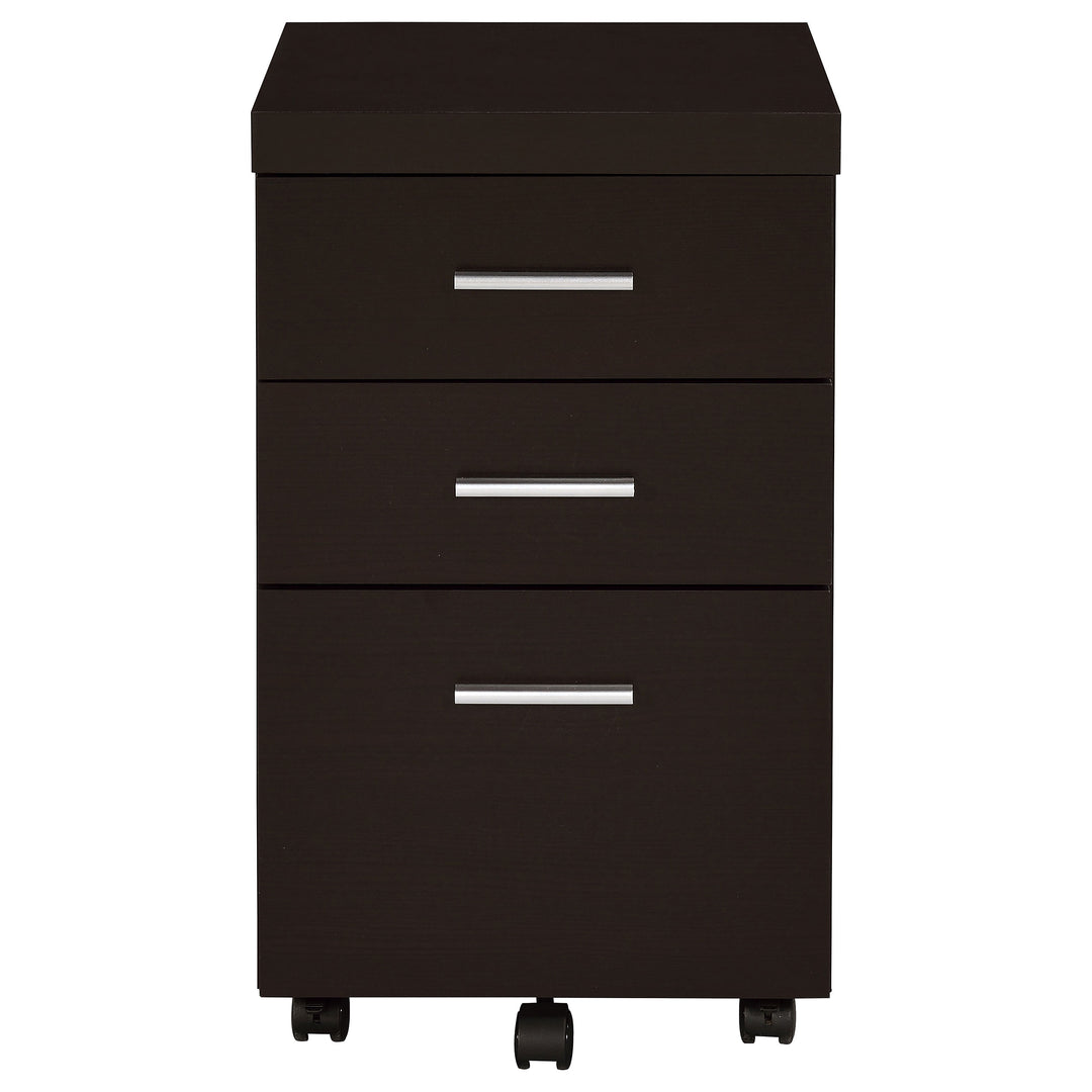 Skeena 3-drawer Mobile Storage Cabinet Cappuccino