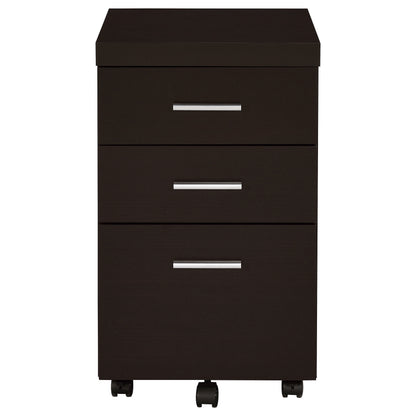 Skeena 3-drawer Mobile Storage Cabinet Cappuccino