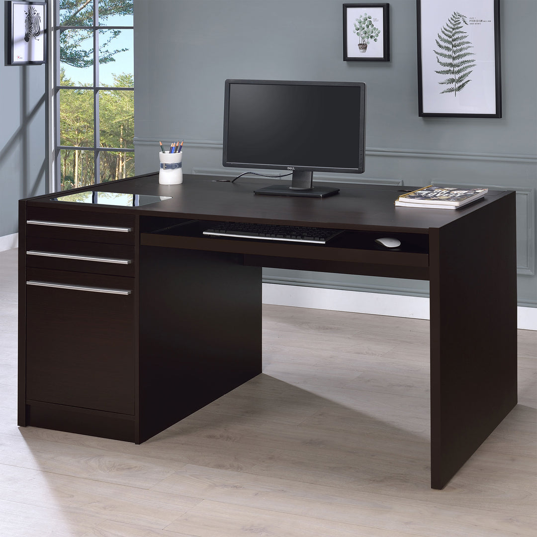 Halston 3-drawer Connect-it Office Desk Cappuccino