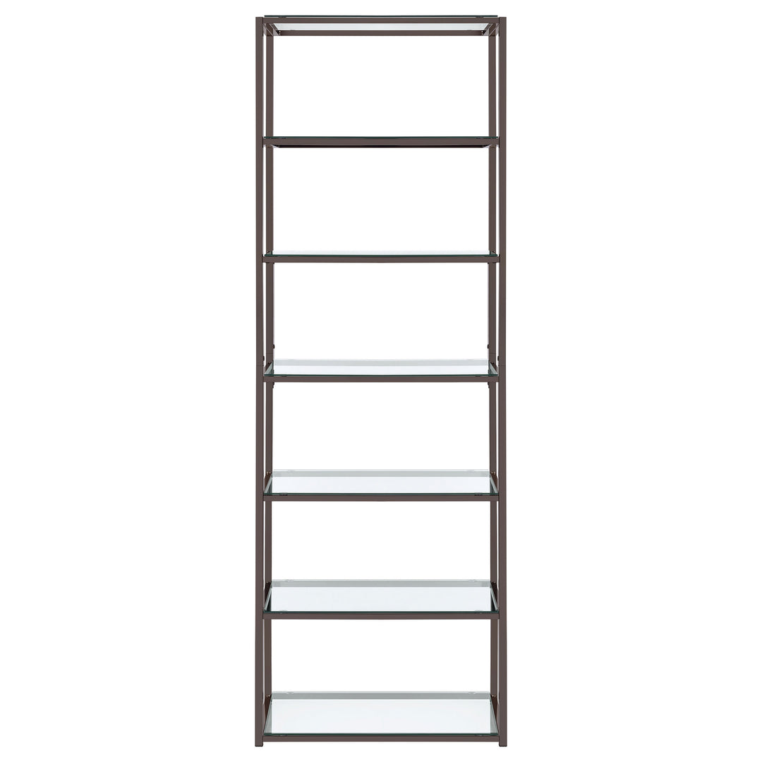 Kate 6-shelf Bookcase Black Nickel