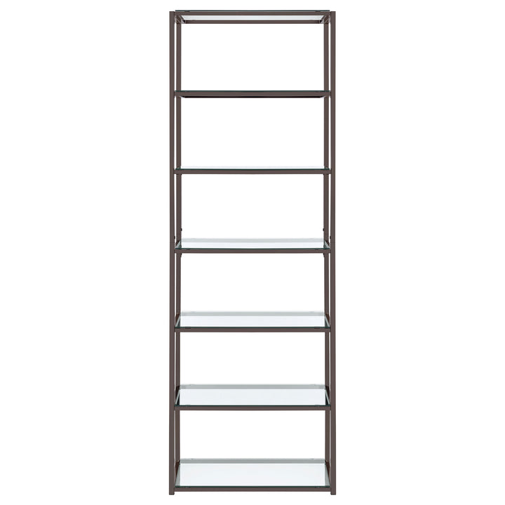 Kate 6-shelf Bookcase Black Nickel