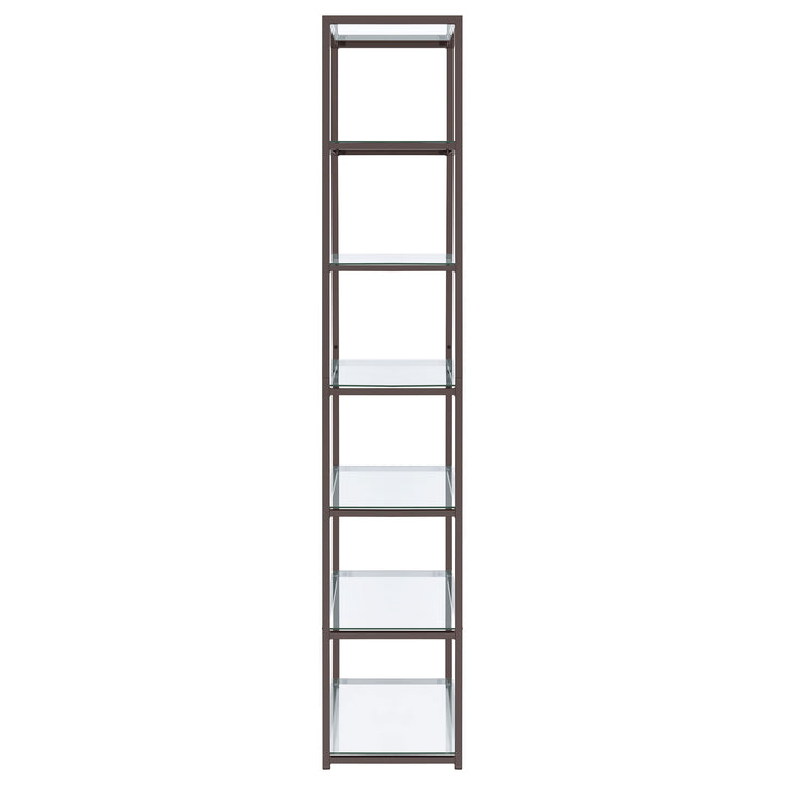 Kate 6-shelf Bookcase Black Nickel