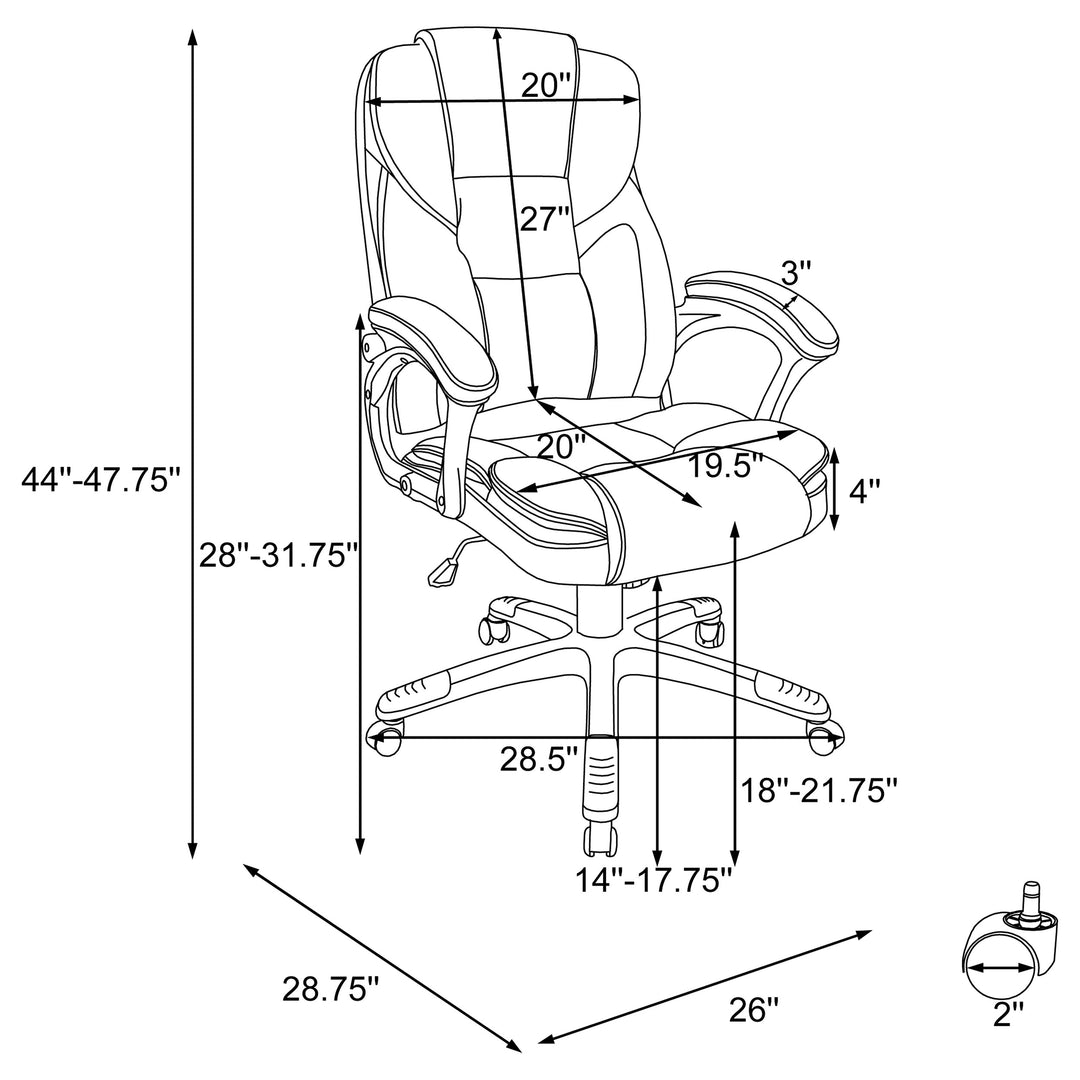 Kaffir Adjustable Height Office Chair White and Silver