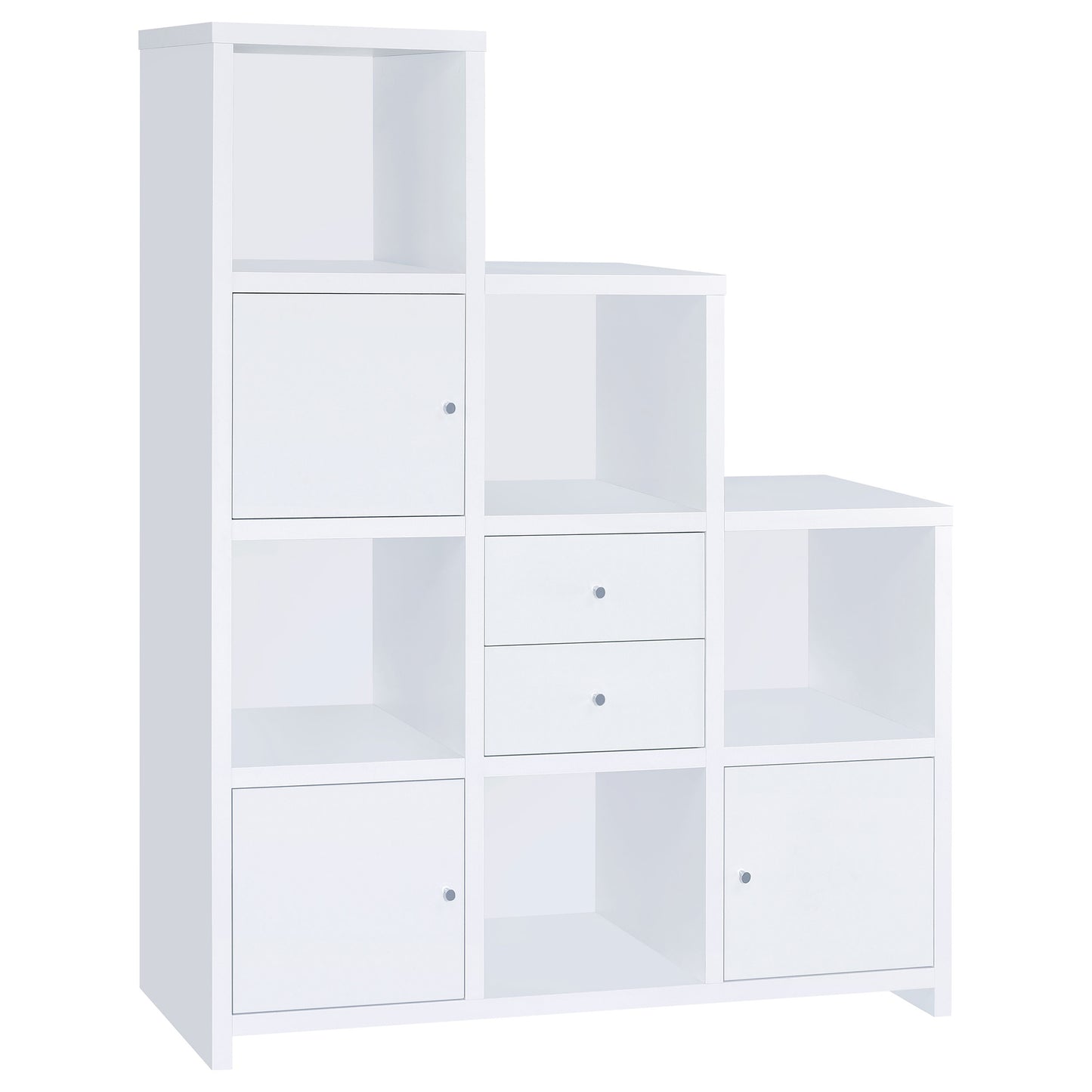 Spencer Bookcase with Cube Storage Compartments White