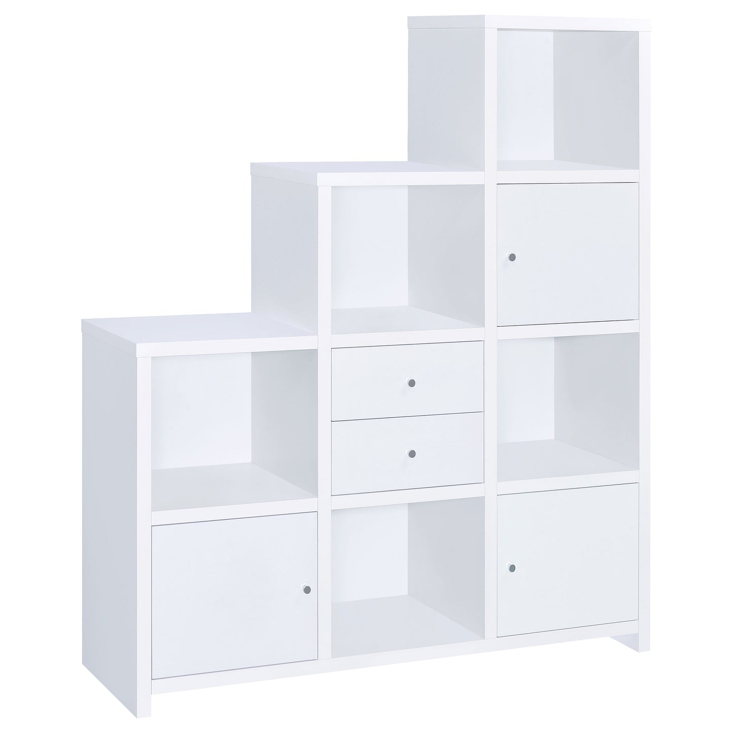 Spencer Bookcase with Cube Storage Compartments White