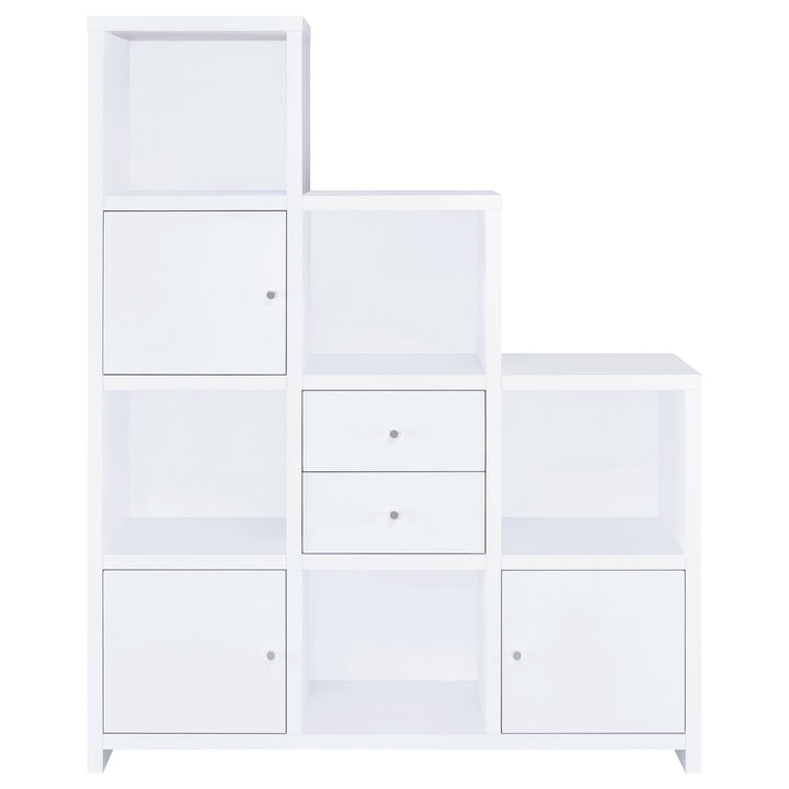 Spencer Bookcase with Cube Storage Compartments White