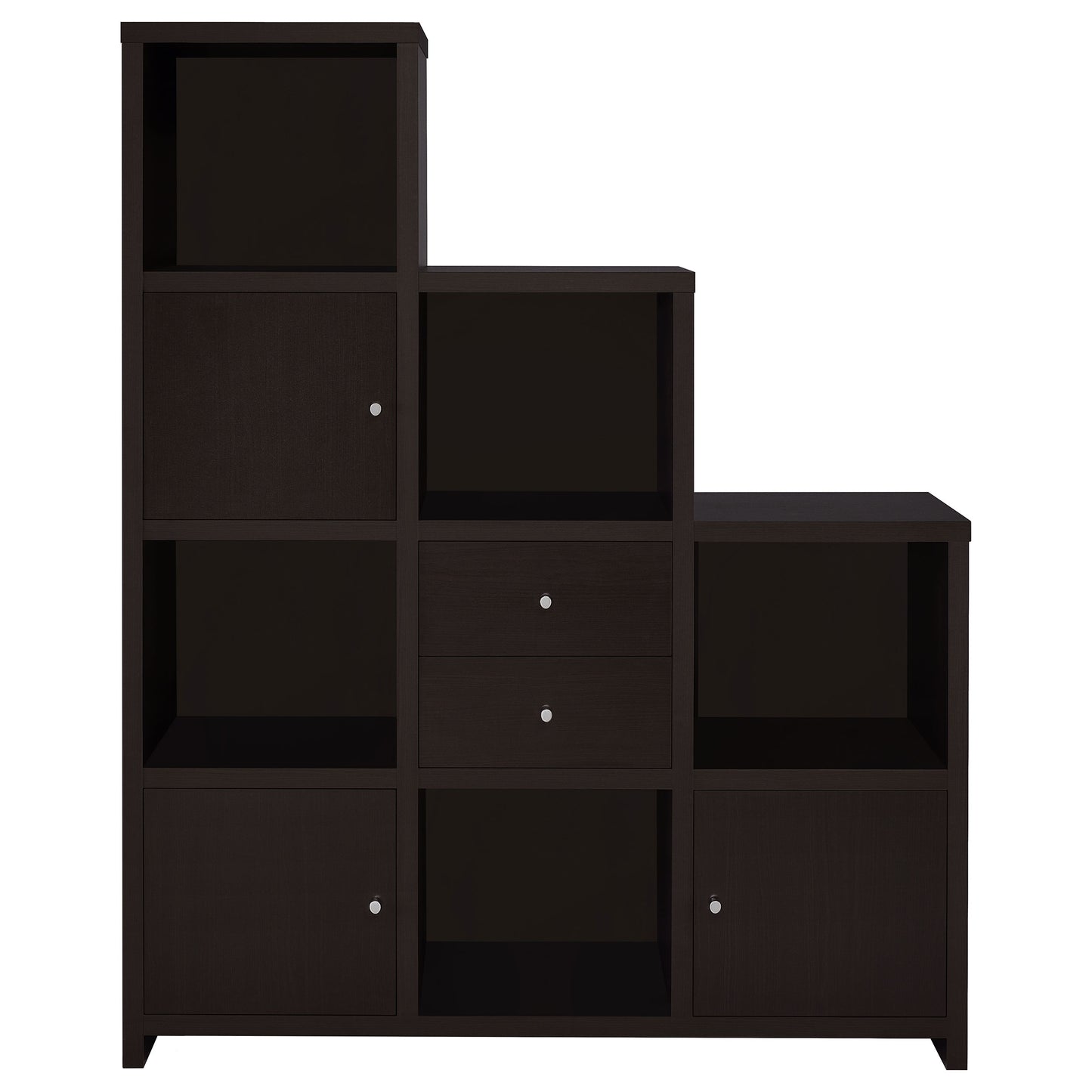 Spencer Bookcase with Cube Storage Compartments Cappuccino