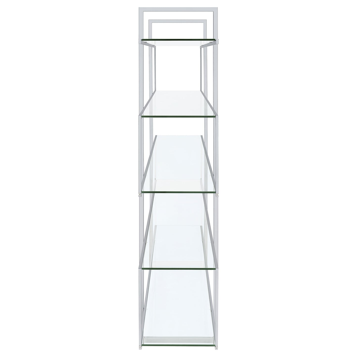 Elmer 5-shelf Bookcase Chrome and Clear