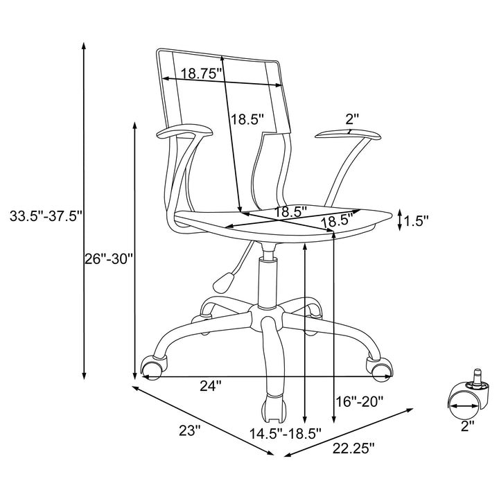 Himari Adjustable Height Office Chair White and Chrome