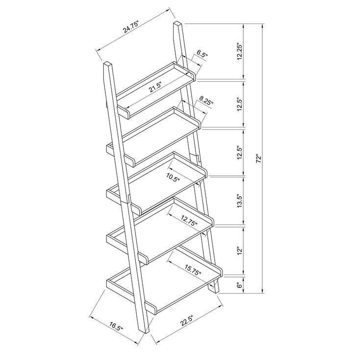 Colella 3-piece 1-drawer Ladder Desk Set Cappuccino