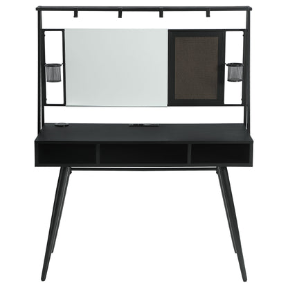 Jessie Writing Desk with USB Ports Black and Gunmetal