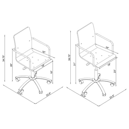 Amaturo Office Chair with Casters Clear and Chrome