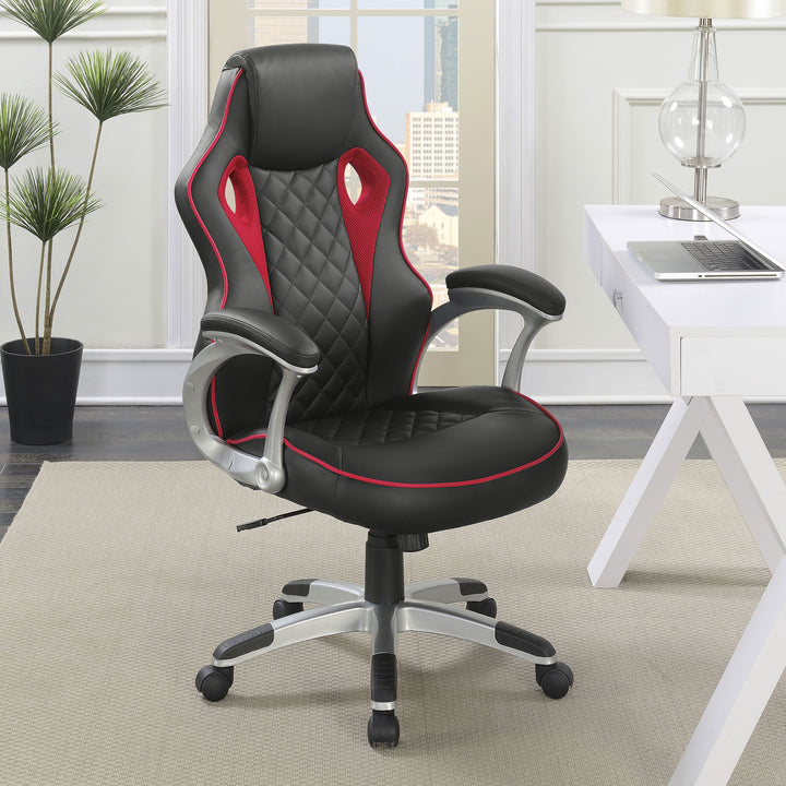 Lucas Upholstered Office Chair Black and Red