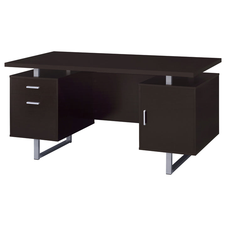 Lawtey Rectangular Storage Office Desk Cappuccino