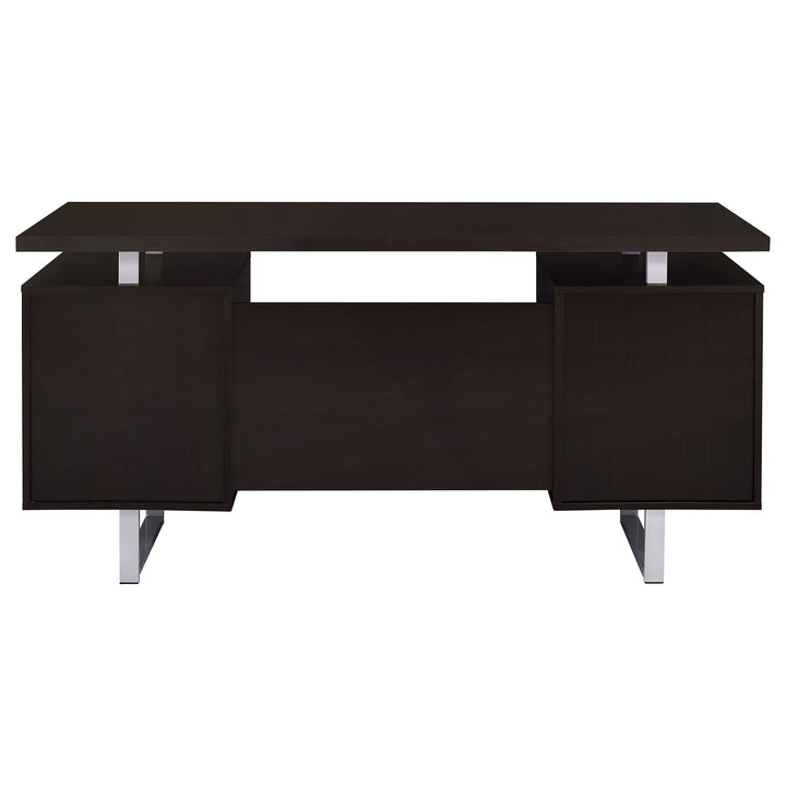 Lawtey Rectangular Storage Office Desk Cappuccino