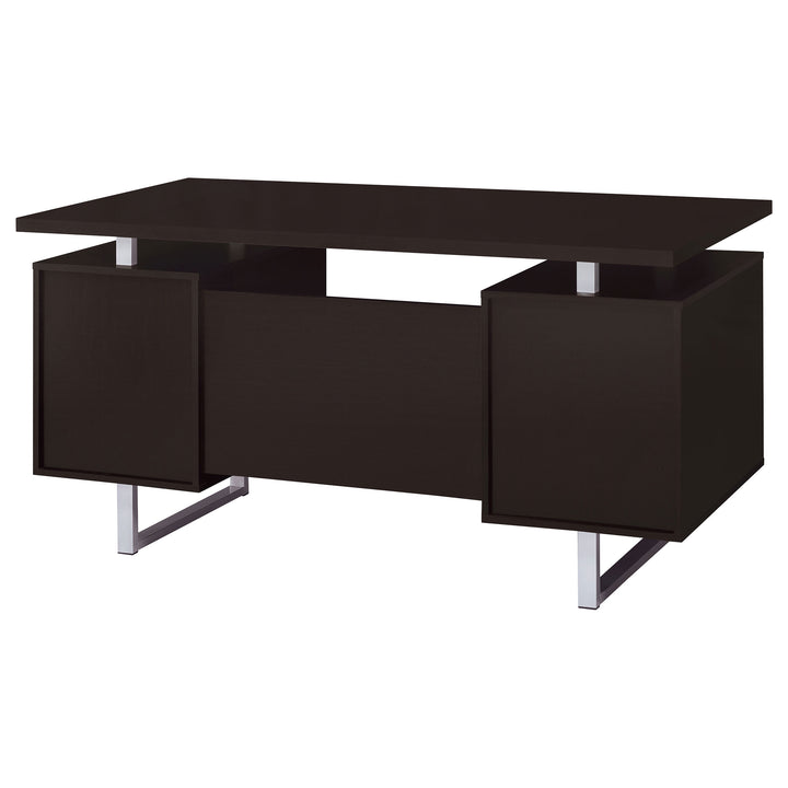 Lawtey Rectangular Storage Office Desk Cappuccino