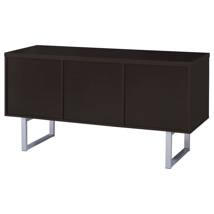 Lawtey 5-drawer Credenza with Adjustable Shelf Cappuccino