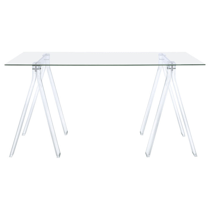 Amaturo Writing Desk with Glass Top Clear