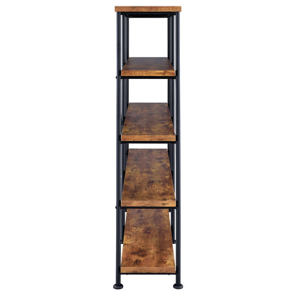 Analiese 4-shelf Open Bookcase Antique Nutmeg