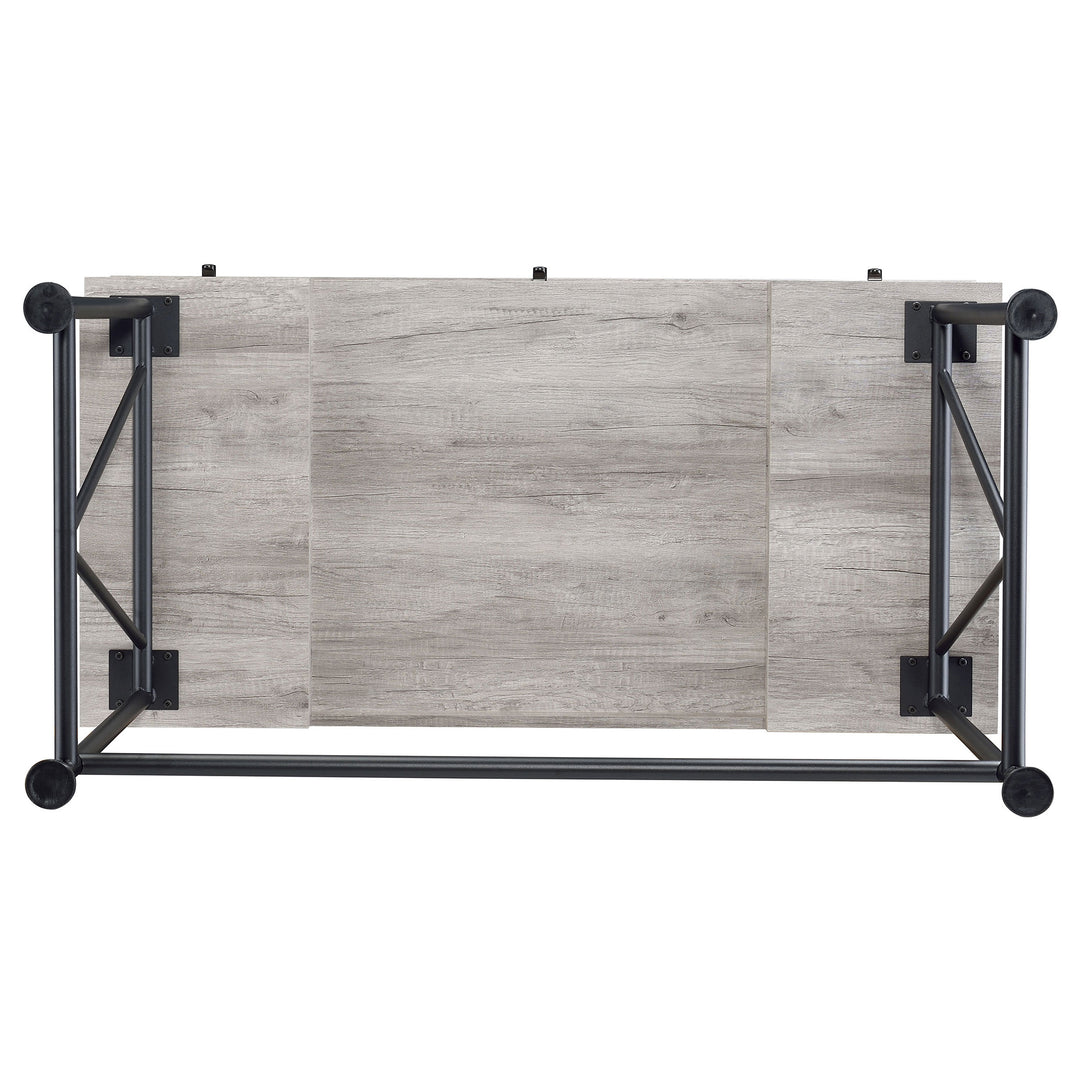 Analiese 3-drawer Writing Desk Grey Driftwood and Black