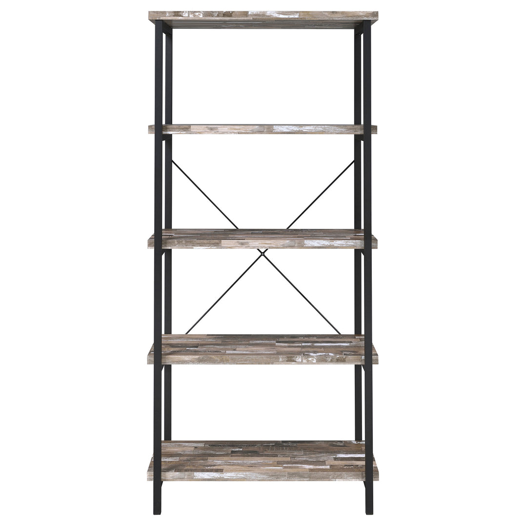 Kemper 4-shelf Bookcase Salvaged Cabin and Black