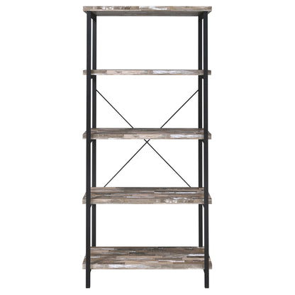 Kemper 4-shelf Bookcase Salvaged Cabin and Black