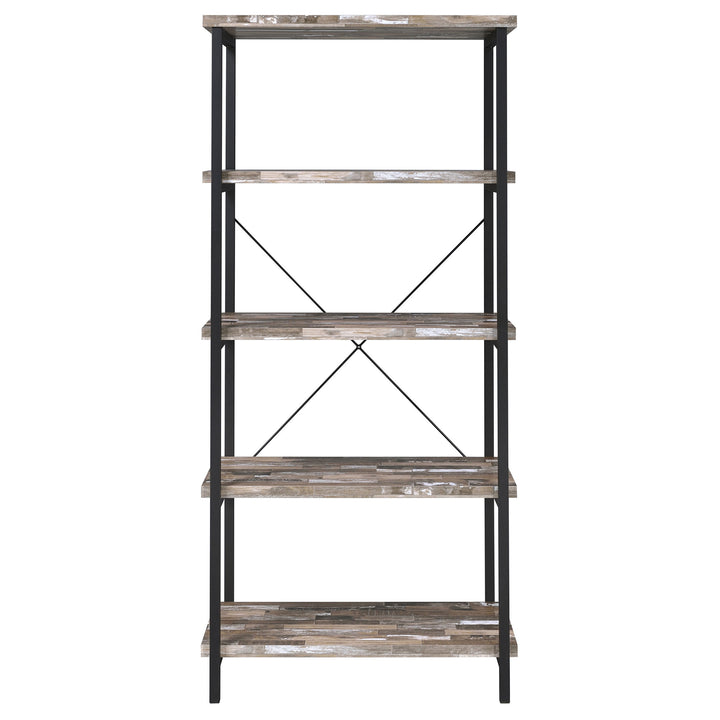 Kemper 4-shelf Bookcase Salvaged Cabin and Black