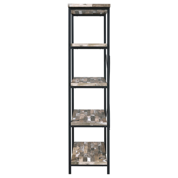 Kemper 4-shelf Bookcase Salvaged Cabin and Black