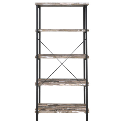 Kemper 4-shelf Bookcase Salvaged Cabin and Black