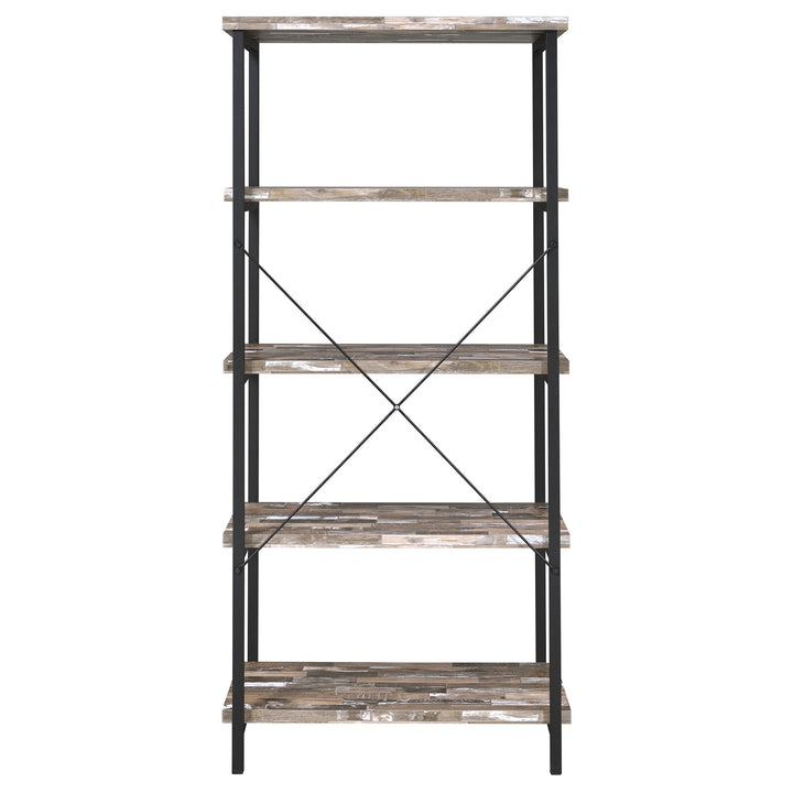 Kemper 4-shelf Bookcase Salvaged Cabin and Black