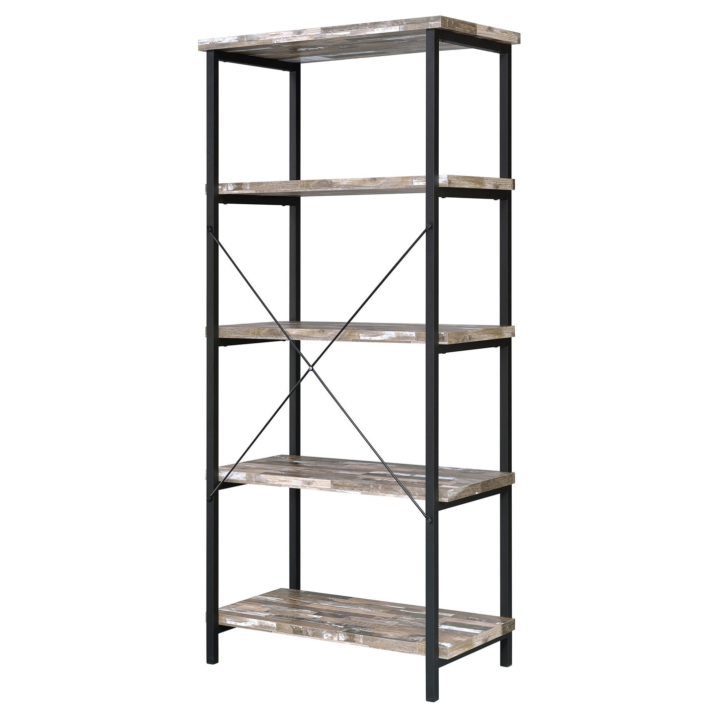 Kemper 4-shelf Bookcase Salvaged Cabin and Black