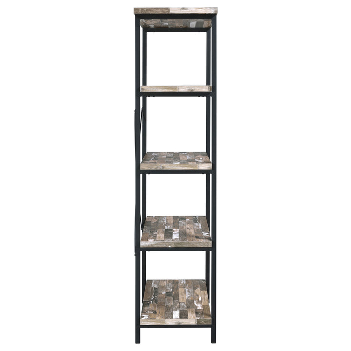 Kemper 4-shelf Bookcase Salvaged Cabin and Black