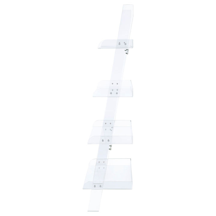 Amaturo 4-shelf Ladder Bookcase Clear