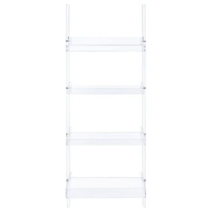 Amaturo 4-shelf Ladder Bookcase Clear