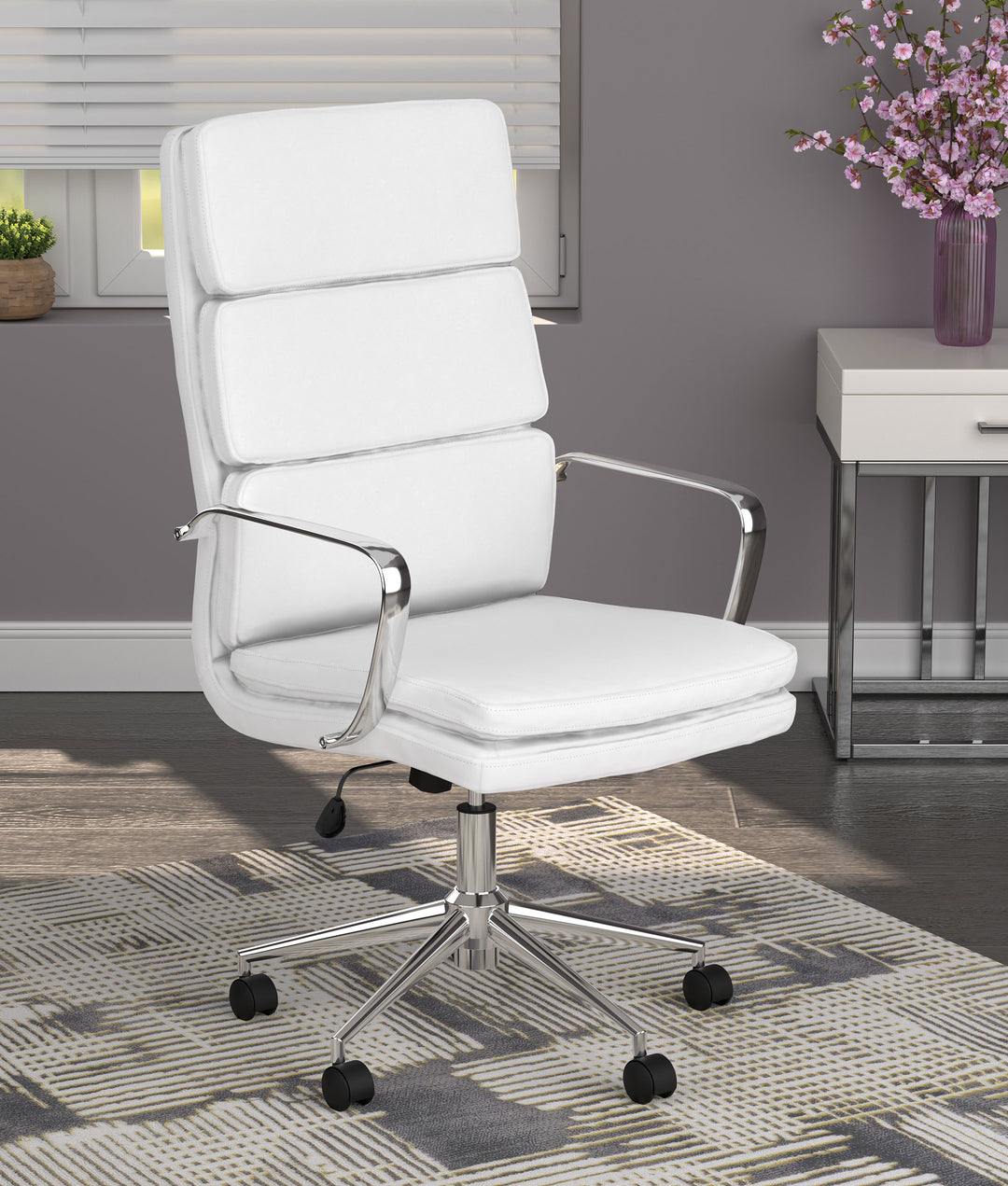 Ximena High Back Upholstered Office Chair White