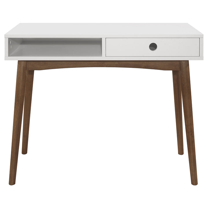 Bradenton 1-drawer Writing Desk White and Walnut