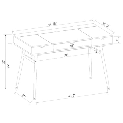 Rafael 1-drawer Writing Desk Rustic Driftwood