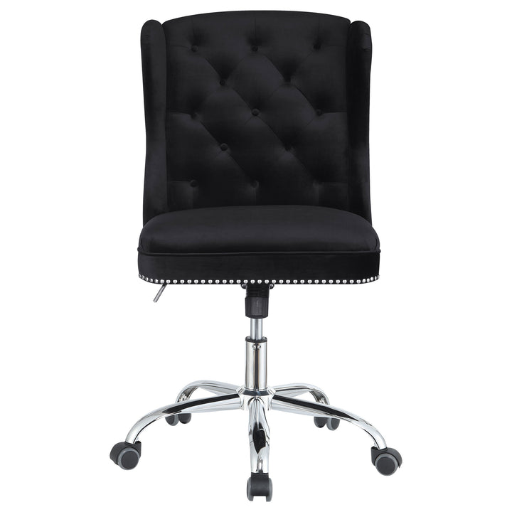 Julius Upholstered Tufted Office Chair Black and Chrome