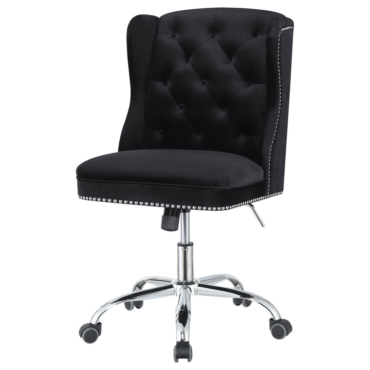 Julius Upholstered Tufted Office Chair Black and Chrome