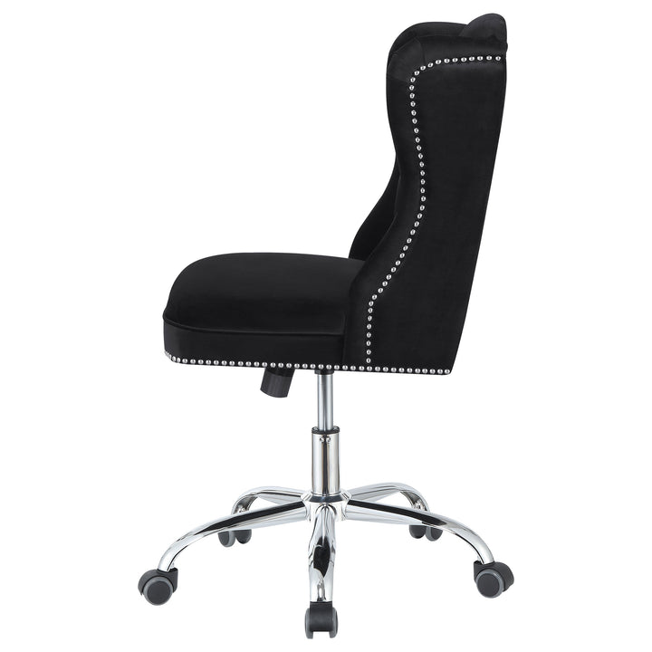 Julius Upholstered Tufted Office Chair Black and Chrome