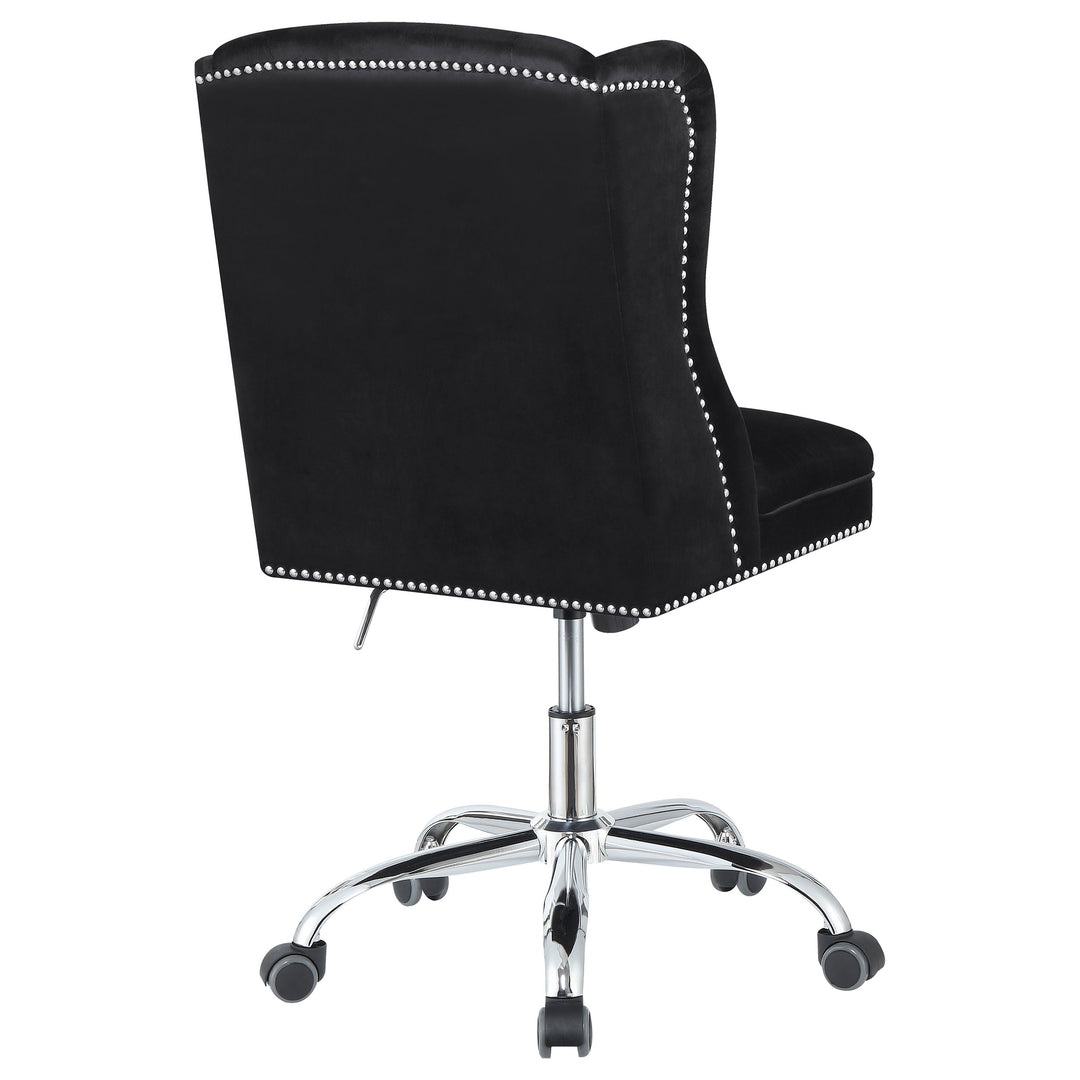 Julius Upholstered Tufted Office Chair Black and Chrome