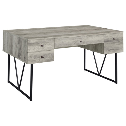 Analiese 4-drawer Writing Desk Grey Driftwood