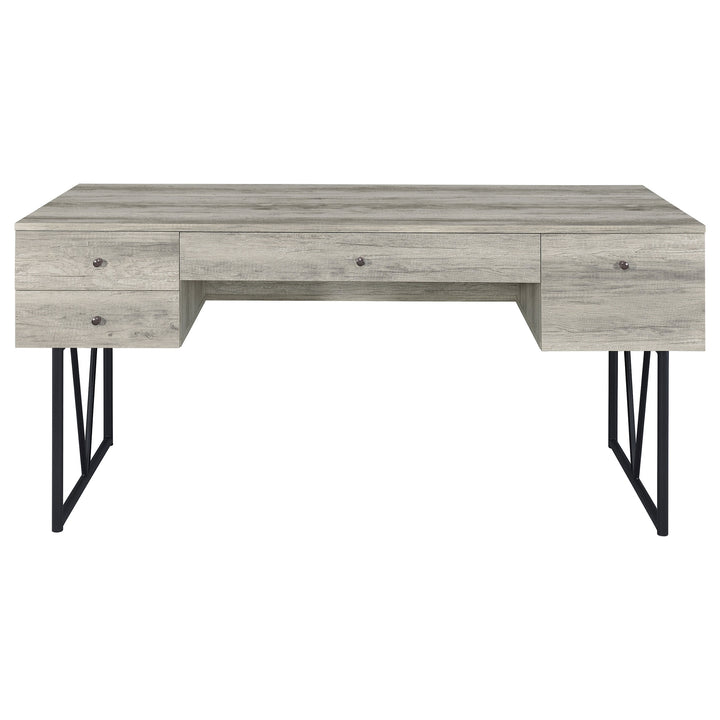 Analiese 4-drawer Writing Desk Grey Driftwood