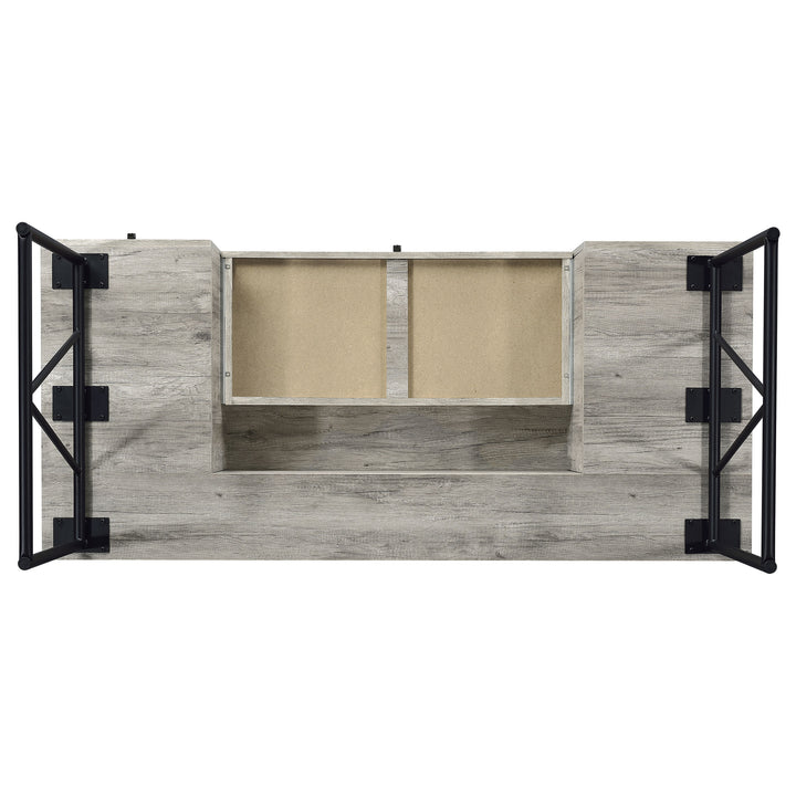 Analiese 4-drawer Writing Desk Grey Driftwood