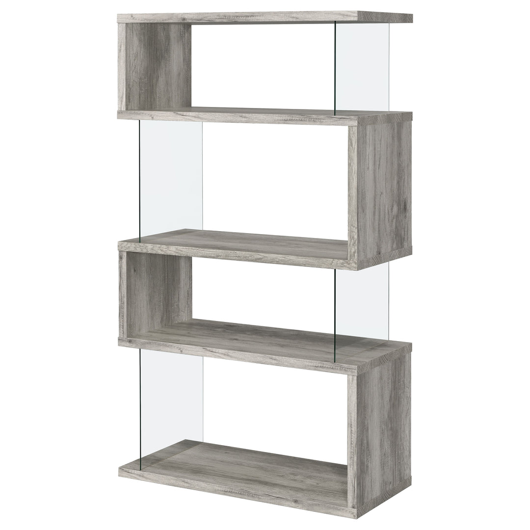 Emelle 4-shelf Bookcase with Glass Panels