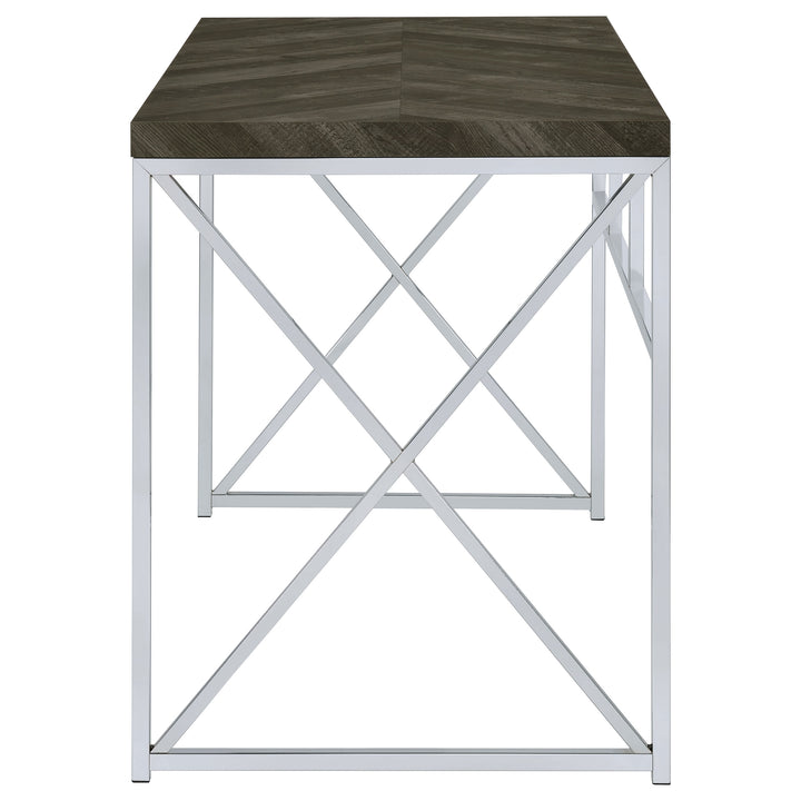 Grimma Writing Desk Rustic Grey Herringbone