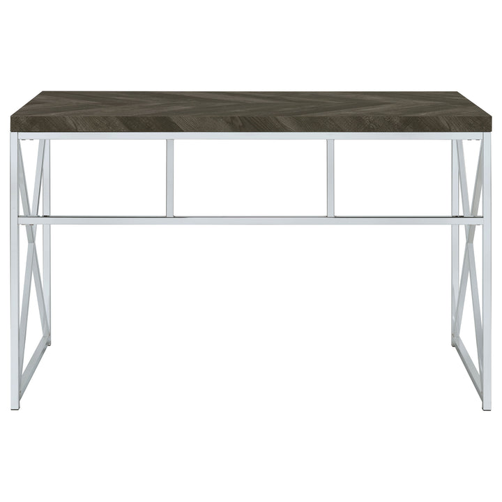 Grimma Writing Desk Rustic Grey Herringbone