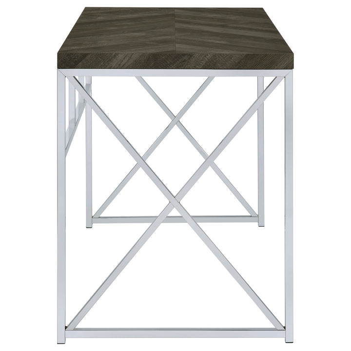 Grimma Writing Desk Rustic Grey Herringbone