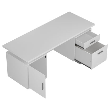 Lawtey Floating Top Office Desk White Gloss